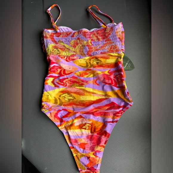 FARM RIO PAINTED FISHES BANDEAU ONE PIECE - Picture 11 of 13